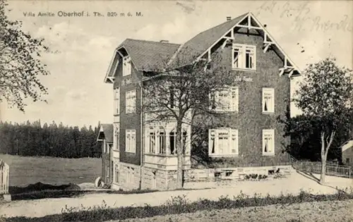 Ak Oberhof im Thüringer Wald, Villa Amitie  825 m ü. M., Wald, Wiese