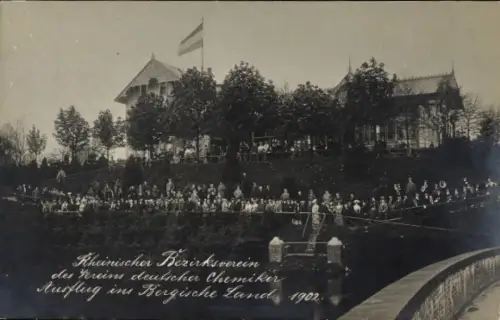 Foto Ak Rheinischer Bezirksverein des Vereins deutscher Chemiker, Ausflug ins Bergische Land 1902
