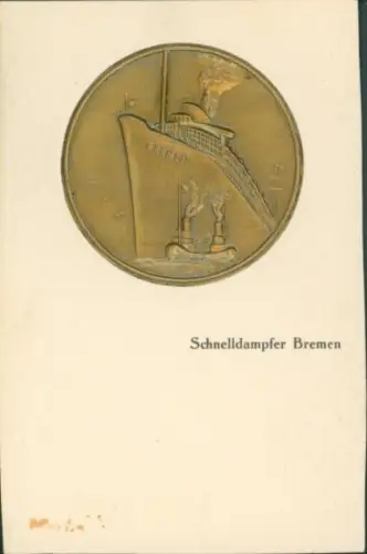 Relief Ak Schnelldampfer Bremen, Norddeutscher Lloyd