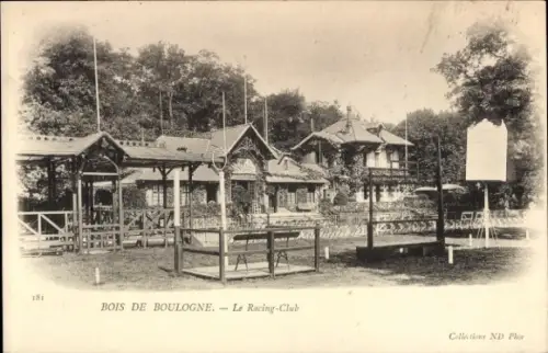 Ak Bois de Boulogne Hauts de Seine,  Le Racing-Club, Schwarz-Weiß-Foto