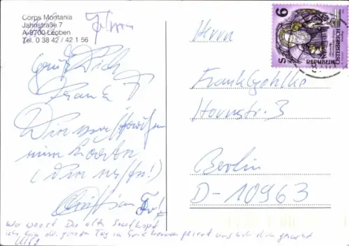 Studentika Ak Leoben, Corps Montania, Jahnstraße 7, Wappen