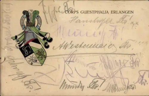 Studentika Ak Erlangen, Corps Guestphalia, Wappen, RSC