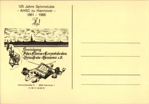 Studentika Ak Hannover 125 Jahre Spinnstube AHSC 1861-1986, Vereinigung Alter Kösener Corpsstudenten