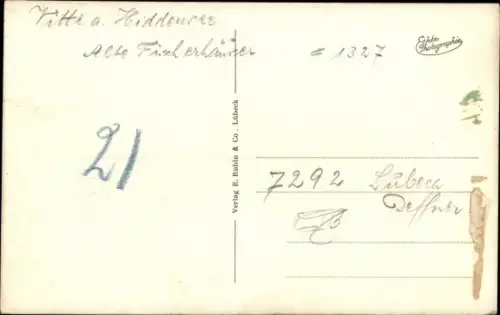 Ak Vitte Insel Hiddensee, Alte Fischerhäuser, Landschaft