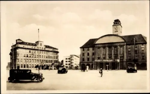 Ak Sonneberg in Thüringen, Bahnhofsplatz