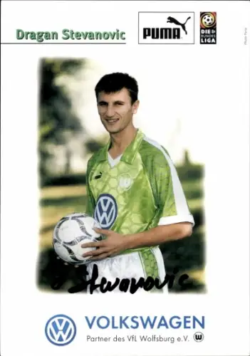 Autogrammkarte Fußballer Dragan Stevanovic, VfL Wolfsburg, Autogramm