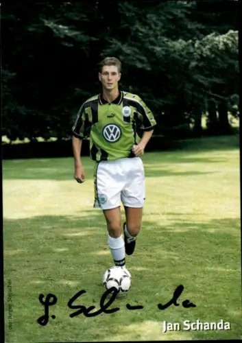 Autogrammkarte Fußballer Jan Schanda, VfL Wolfsburg, Autogramm