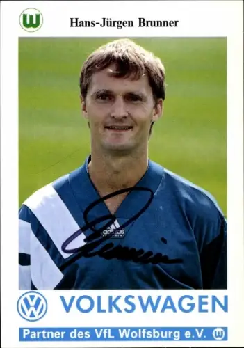Autogrammkarte Fußballer Hans Jürgen Brunner, VfL Wolfsburg, Autogramm