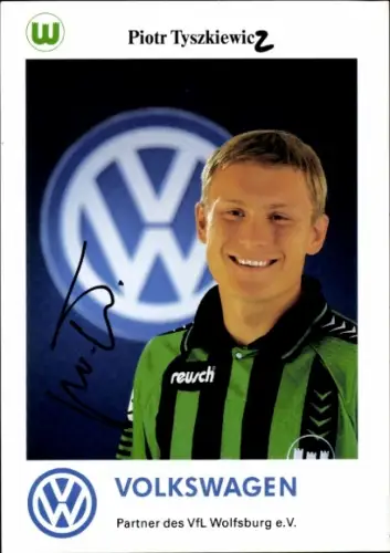 Autogrammkarte Fußballer Piotr Tyszkiewicz, VfL Wolfsburg, Autogramm