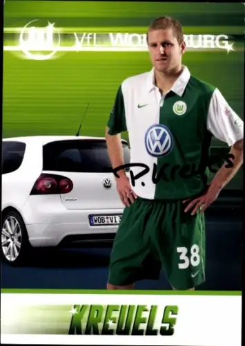 Autogrammkarte Fußballer Philipp Kreuels, VfL Wolfsburg, Autogramm