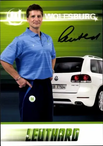 Autogrammkarte Konditionstrainer Werner Leuthard, VfL Wolfsburg, Autogramm