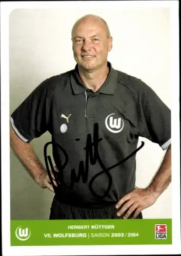 Autogrammkarte Zeugwart Heribert Rüttger, VfL Wolfsburg, Autogramm