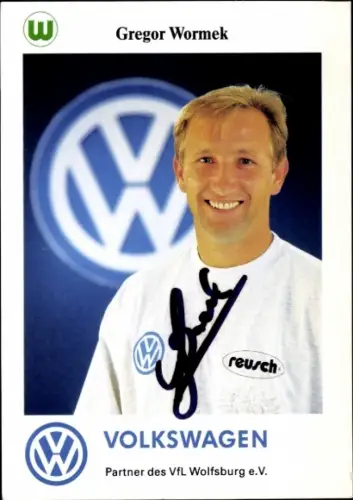 Autogrammkarte Fußballer Gregor Wormek, VfL Wolfsburg, Autogramm