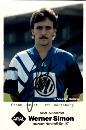 Autogrammkarte Fußballer Frank Ockert, VfL Wolfsburg, Autogramm