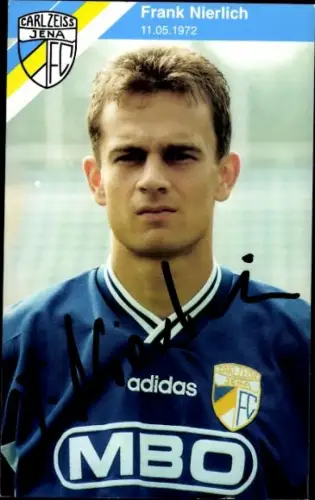 Autogrammkarte Fußballer Frank Nierlich, FC Carl Zeiss Jena, Autogramm