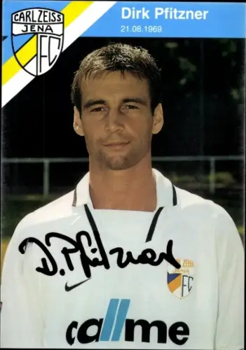 Autogrammkarte Fußballer Dirk Pfitzner, FC Carl Zeiss Jena, Autogramm
