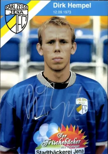 Autogrammkarte Fußballer Dirk Hempel, FC Carl Zeiss Jena, Autogramm