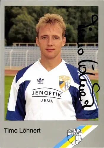 Autogrammkarte Fußballer Timo Löhnert, FC Carl Zeiss Jena, Autogramm