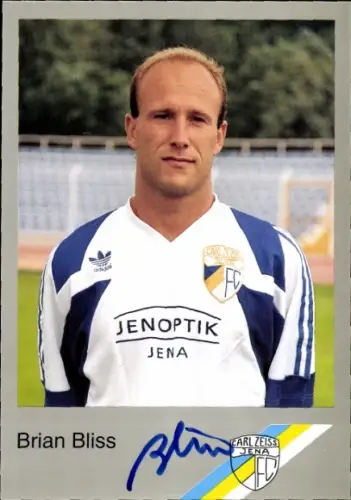 Autogrammkarte Fußballer Brian Bliss, FC Carl Zeiss Jena, Autogramm