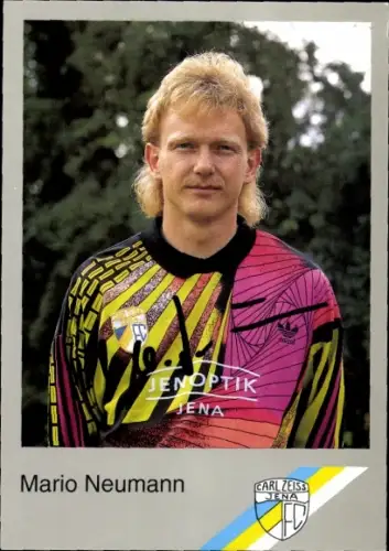 Autogrammkarte Fußballer Mario Neumann, FC Carl Zeiss Jena, Autogramm