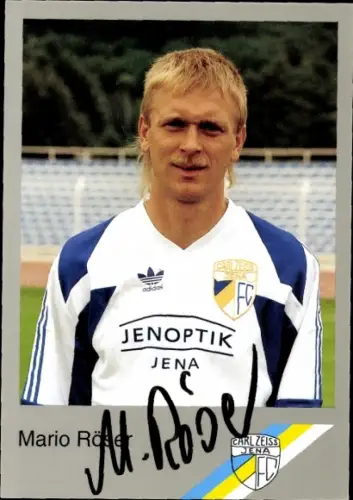 Autogrammkarte Fußballer Mario Röser, FC Carl Zeiss Jena, Autogramm