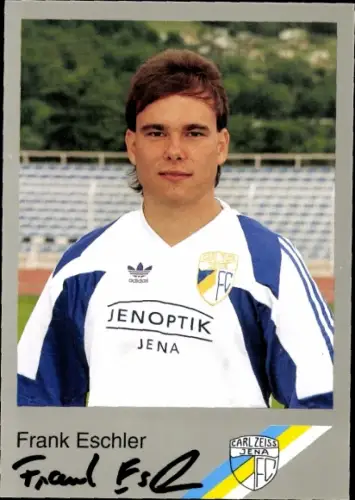 Autogrammkarte Fußballer Frank Eschler, FC Carl Zeiss Jena, Autogramm