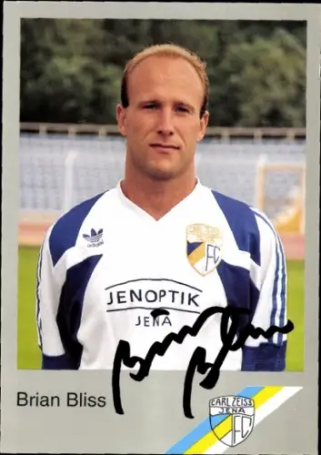 Autogrammkarte Fußballer Brian Bliss, FC Carl Zeiss Jena, Autogramm
