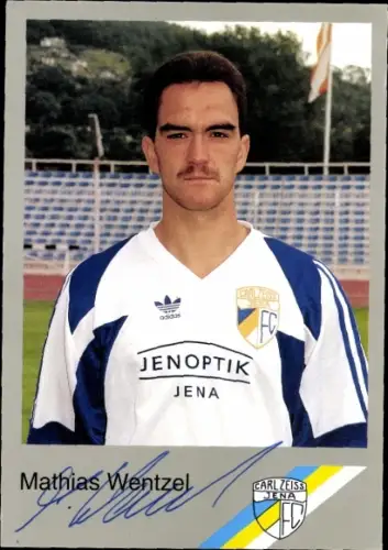 Autogrammkarte Fußballer Mathias Wentzel, FC Carl Zeiss Jena, Autogramm