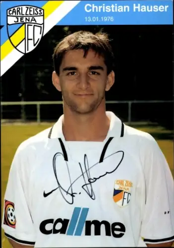 Autogrammkarte Fußballer Christian Hauser, FC Carl Zeiss Jena, Autogramm