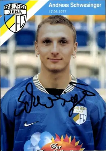Autogrammkarte Fußballer Andreas Schwesinger, FC Carl Zeiss Jena, Autogramm
