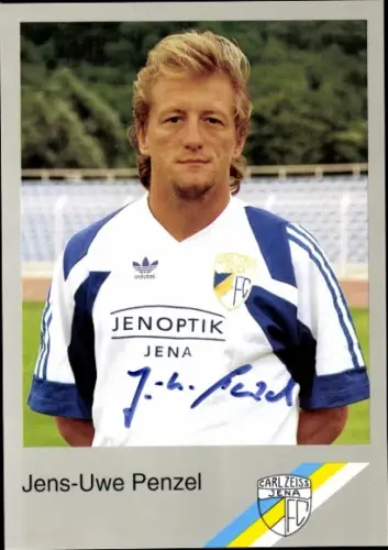 Autogrammkarte Fußballer Jens Uwe Penzel, FC Carl Zeiss Jena, Autogramm