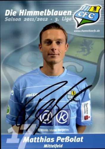 Autogrammkarte Fußballer Matthias Peßolat, Chemnitzer FC, Autogramm