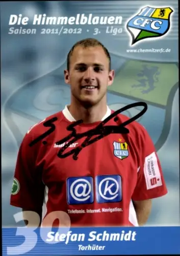 Autogrammkarte Fußballer Stefan Schmidt, Chemnitzer FC, Autogramm