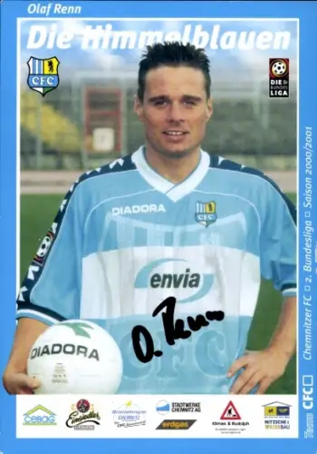 Autogrammkarte Fußballer Olaf Renn, Chemnitzer FC, Autogramm