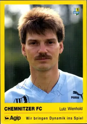 Autogrammkarte Fußballer Lutz Wienhold, Chemnitzer FC, Autogramm