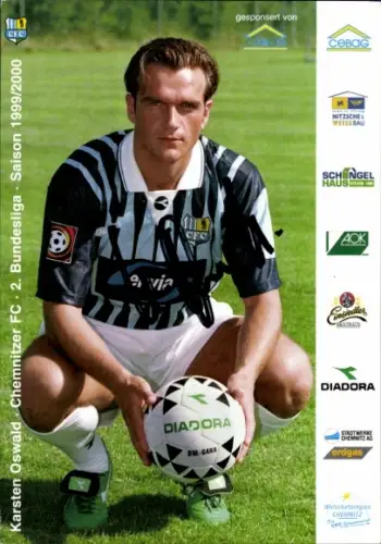Autogrammkarte Fußballer Karsten Oswald, Chemnitzer FC, Autogramm