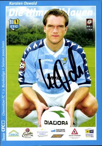 Autogrammkarte Fußballer Karsten Oswald, Chemnitzer FC, Autogramm