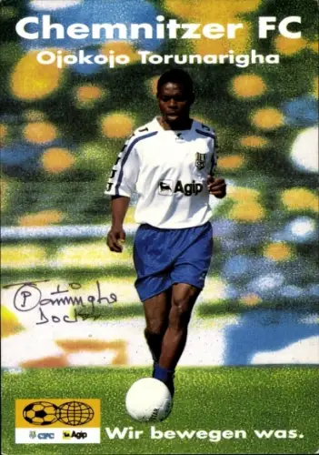 Autogrammkarte Fußballer Ojokojo Torunarigha, Chemnitzer FC, Autogramm