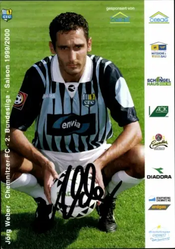 Autogrammkarte Fußballer Jörg Weber, Chemnitzer FC, Autogramm