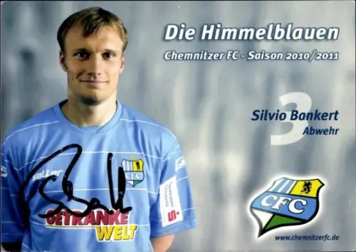 Autogrammkarte Fußballer Silvio Bankert, Chemnitzer FC, Autogramm