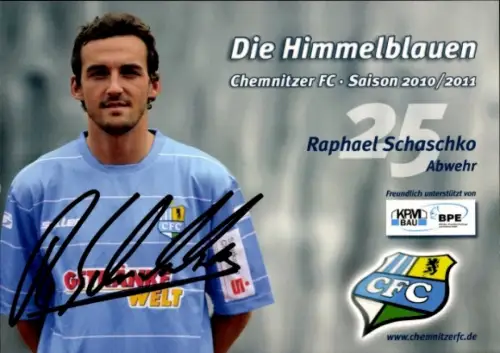 Autogrammkarte Fußballer Raphael Schaschko, Chemnitzer FC, Autogramm