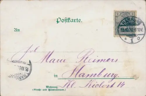 Passepartout Glitzer Ak Hamburg, Dampfer Cobra