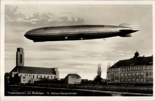 Ak Friedrichshafen am Bodensee, Zeppelin, St. Petrus Canisiuskirche
