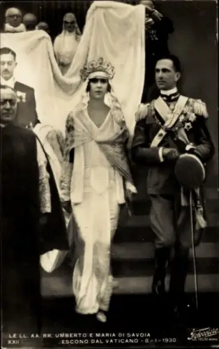 Ak Marie José von Belgien, Königin von Italien, König Umberto II von Italien, 1930
