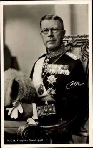 Ak Kronprinz Gustaf Adolf von Schweden, Portrait