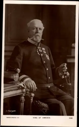 Ak König Oskar II. von Schweden, Portrait