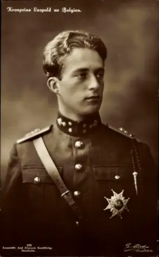 Ak Kronprinz Leopold von Belgien, Portrait