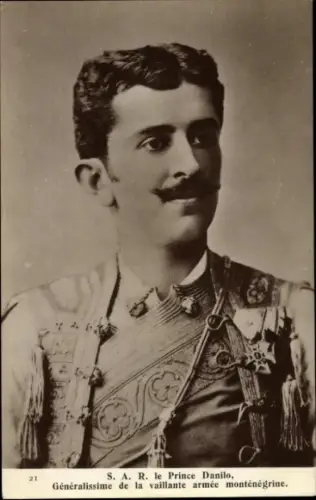 Ak Prinz Danilo von Montenegro, Portrait