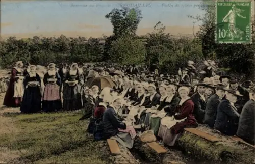 Ak Menschen in bretonischen Trachten, Fest