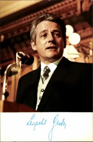 Foto Politiker Leopold Gratz, Autogramm